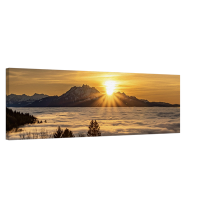 Nebelmeer Sonnenuntergang auf Leinwand