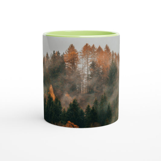 Autumnal harmony - ceramic mug with color accents