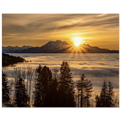 Nebelmeer Sonnenuntergang Premium Poster