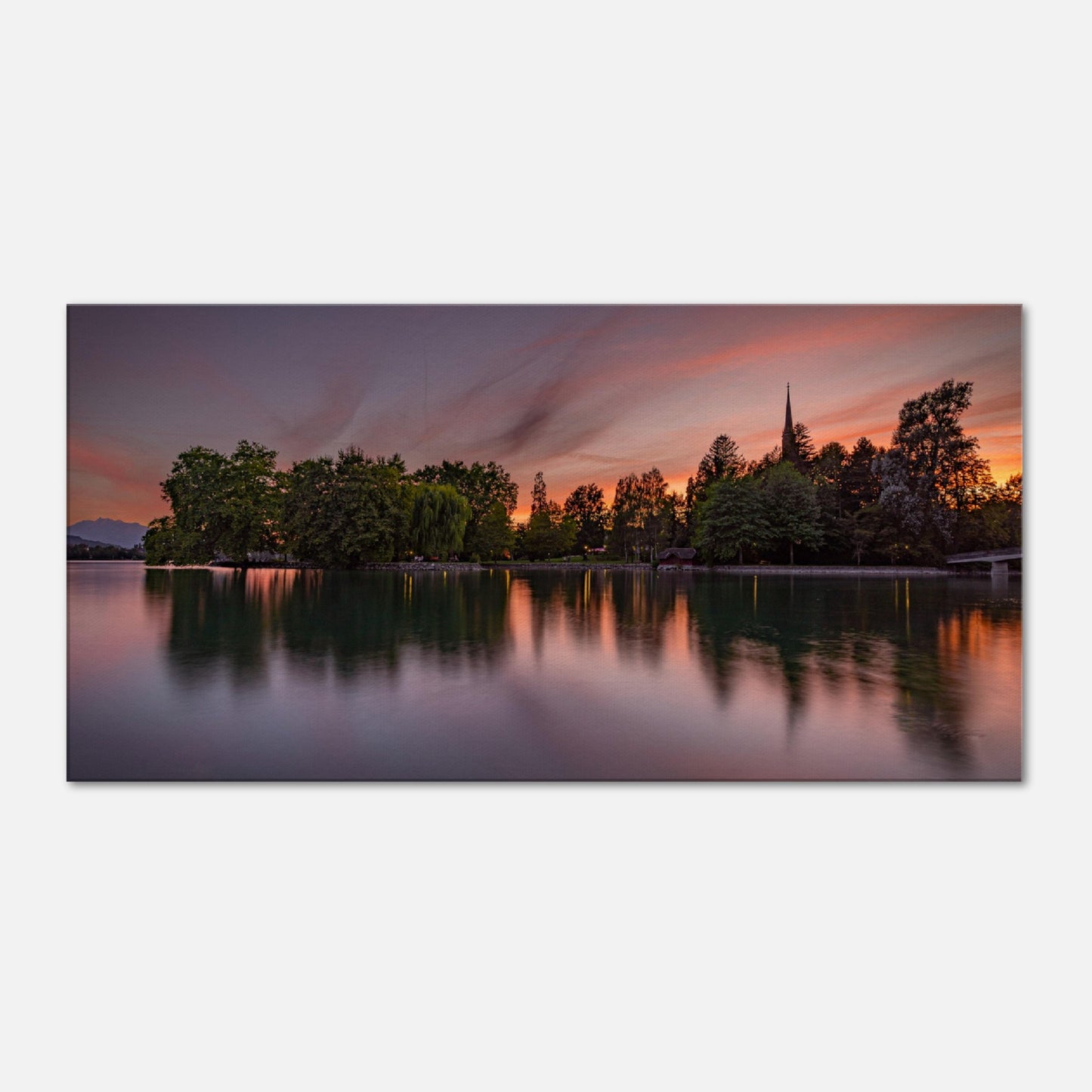 Zugersee Sonnenuntergang - Leinwanddruck