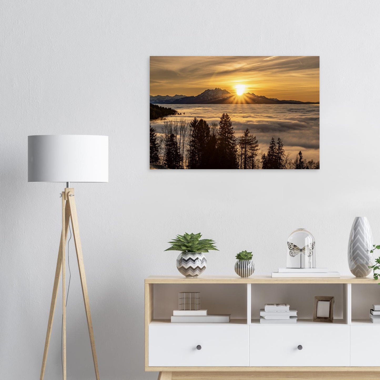 Nebelmeer Sonnenuntergang Premium Poster