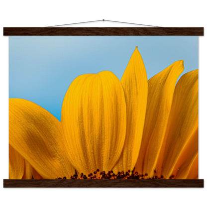 Sonnenblume Nahaufnahme Premium Poster mit Holzeisten